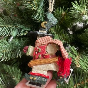 Festive Red and Green Snowman Ornament